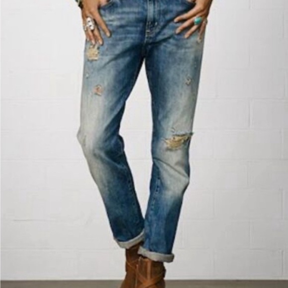 Denim & Supply Ralph Lauren Boyfriend Blue Jeans with Distressed Details - Picture 8 of 8